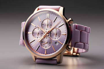 A contemporary two-tone wristwatch with silver and rose gold tones, symbolizing modern elegance...