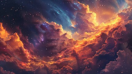 Stunning digital art portrayal of the universe's most beautiful cloud - obrazy, fototapety, plakaty