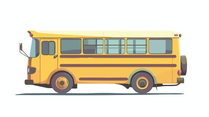 Obraz na płótnie Canvas Cartoon school bus on white background flat vector 