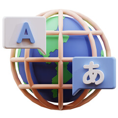 3D render of Translate icon. Translator icon 3d illustration.