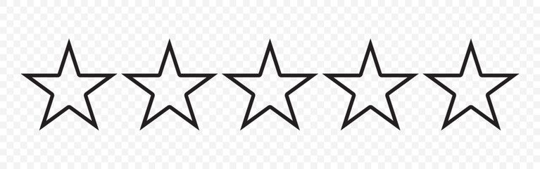 Five stars customer review icon for apps and websites.  flat style. 5 star sign. Star symbol. Star rating feedback review from customer experience vector design illustration in eps 10. - obrazy, fototapety, plakaty