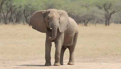 Fototapeta na wymiar An Elephant Standing Tall On Its Hind Legs