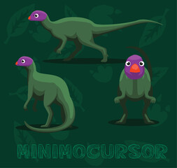 Dinosaur Minomocursor Cartoon Vector Illustration