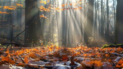 forest - fresh leaves and sun rays
