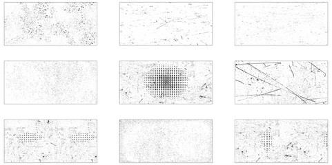 Collection of grunge wall texture. Grungy dirty distressed textures set.