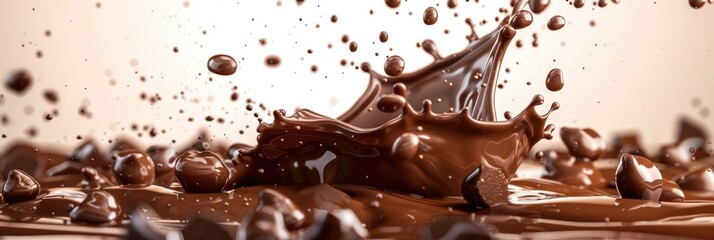 Indulge in Decadence with a Chocolate Splash. Rich Brown Cocoa Flow Isolated on Background for Dessert, Drink, and Cooking