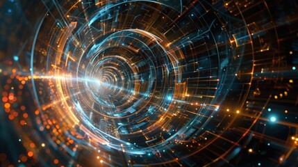 Fototapeta premium Future artificial intelligence technology concept, abstract minimalist background