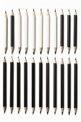 A row of pencils with one end black and the other end white