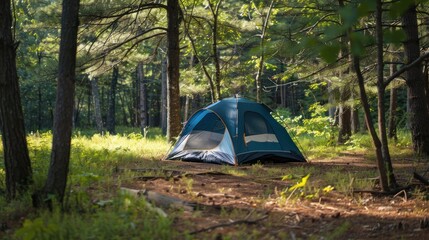 camping tent in a nature hiking spot