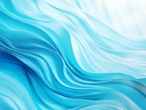 Turquoise Wavy Fiber Abstract Background. Generative AI