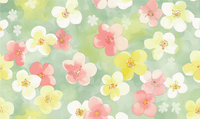 background watercolor pastel pattern with flowers