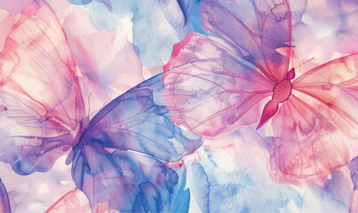 watercolor pastel background with butterfly