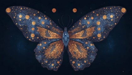 A Butterfly With Wings Patterned Like A Celestial - obrazy, fototapety, plakaty