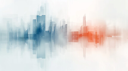 Abstract urban background in graphic style, geometric image of the city on a white background