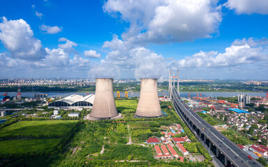Industrial Environment of Minpu Bridge in Minhang District, Shanghai, China