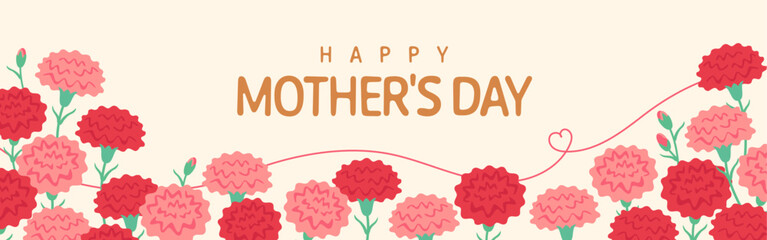 Mother's Day design frame with carnations