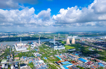 Industrial Environment of Minpu Bridge in Minhang District, Shanghai, China