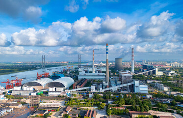 Industrial Environment of Minpu Bridge in Minhang District, Shanghai, China