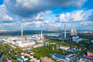 Industrial Environment of Minpu Bridge in Minhang District, Shanghai, China