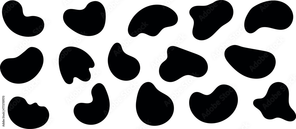 Wall mural irregulars organic blots. modern liquid irregular blob shape. fluid blob shape vector for abstract d