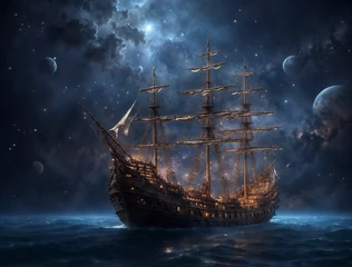 Raamstickers ship in the night © Amanda