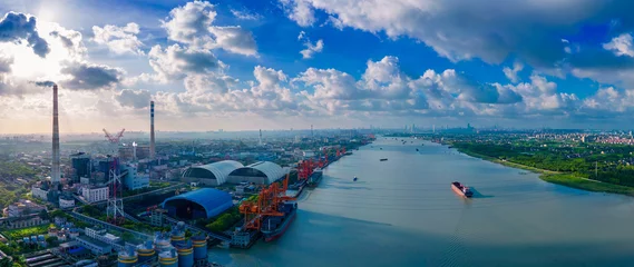 Deurstickers Aerial Photography of Scenery in Wujing Industrial Zone, Minhang District, Shanghai, China © Weiming