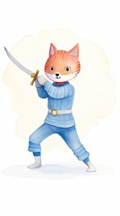 Adventurous Fox Character with Sword