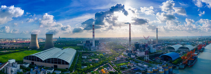 Aerial Photography of Scenery in Wujing Industrial Zone, Minhang District, Shanghai, China