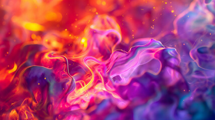 Abstract fiery colors flowing, resembling a colorful nebula.