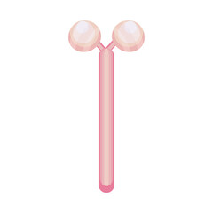 Facial massage roller on white background
