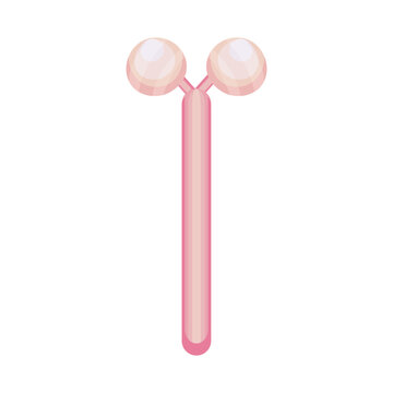 recommend clip art: Facial massage roller on white background