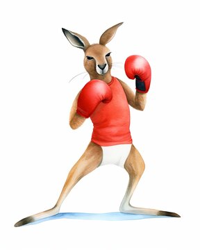 Kangaroo Boxer Ready for a Match