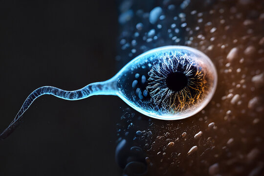 Sperm, the spermatozoon ovulates into the egg. 
