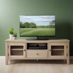 Fototapeta premium tv table | tv in living room | tv unit | modern living room with tv | modern living room with fireplace