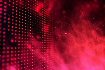 Abstract red technology background with glowing particles
