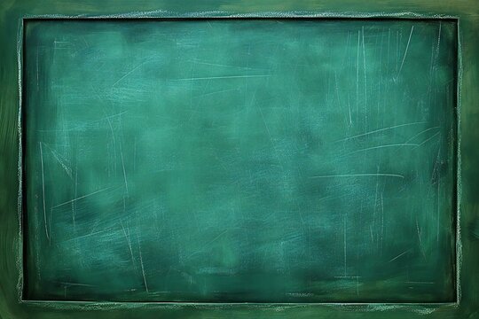 Green chalkboard background with copy space for text or image, grunge texture