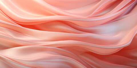 Soft silk with nice fold waves into a fresh light Peach color background