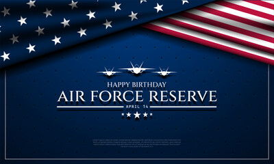 Happy birthday US Air Force Reserve April 14 Background Vector Illustration
