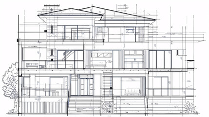 Detailed Sketches and drawings of house interior and exterior 