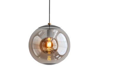 A single light bulb suspended from a wire glows softly in a dark room