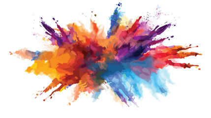 Colored powder explosion abstract background. flat vector