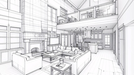 Detailed Sketches and drawings of house interior and exterior 
