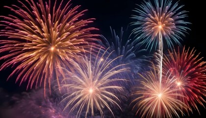 Fototapeta na wymiar fireworks exploding overhead in a dazzling display upscaled 13