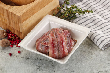 Anchvy canned fish fillet preserve