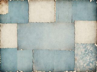 Old paper texture background.  Background of textured layers adds depth and character. Blue color.