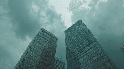 Fototapeta premium modern Banks and office buildings