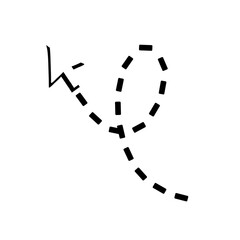Cursor with black dotted lines hand drawing