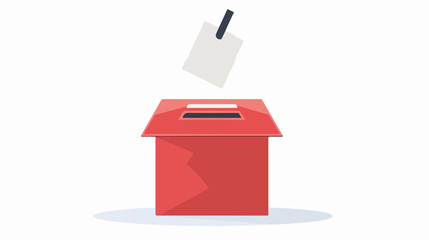 flat vote box over white  flat vector isolated