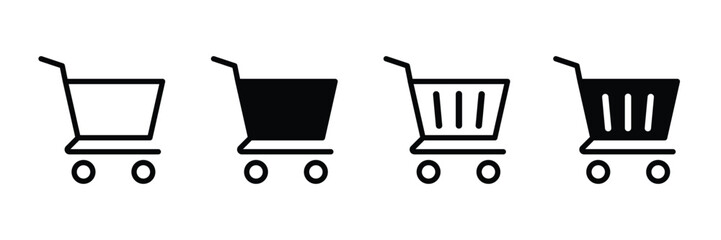 set of shopping cart icons vector stock illustration
