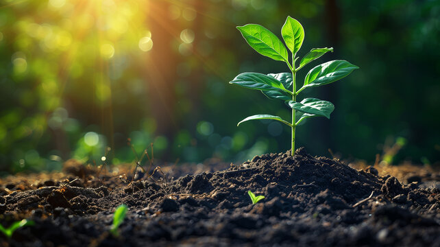 Illustration portrays new life on Tree Planting Day, fostering a greener planet.